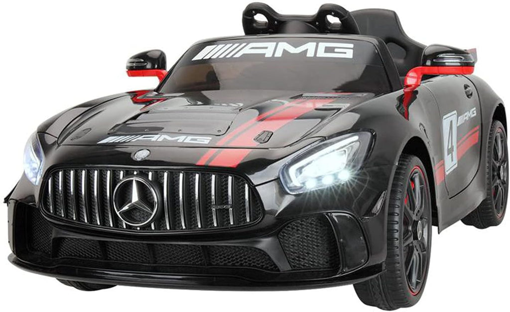 12V Kids Ride On Car with Remote Control, LED Lights, Black O86913