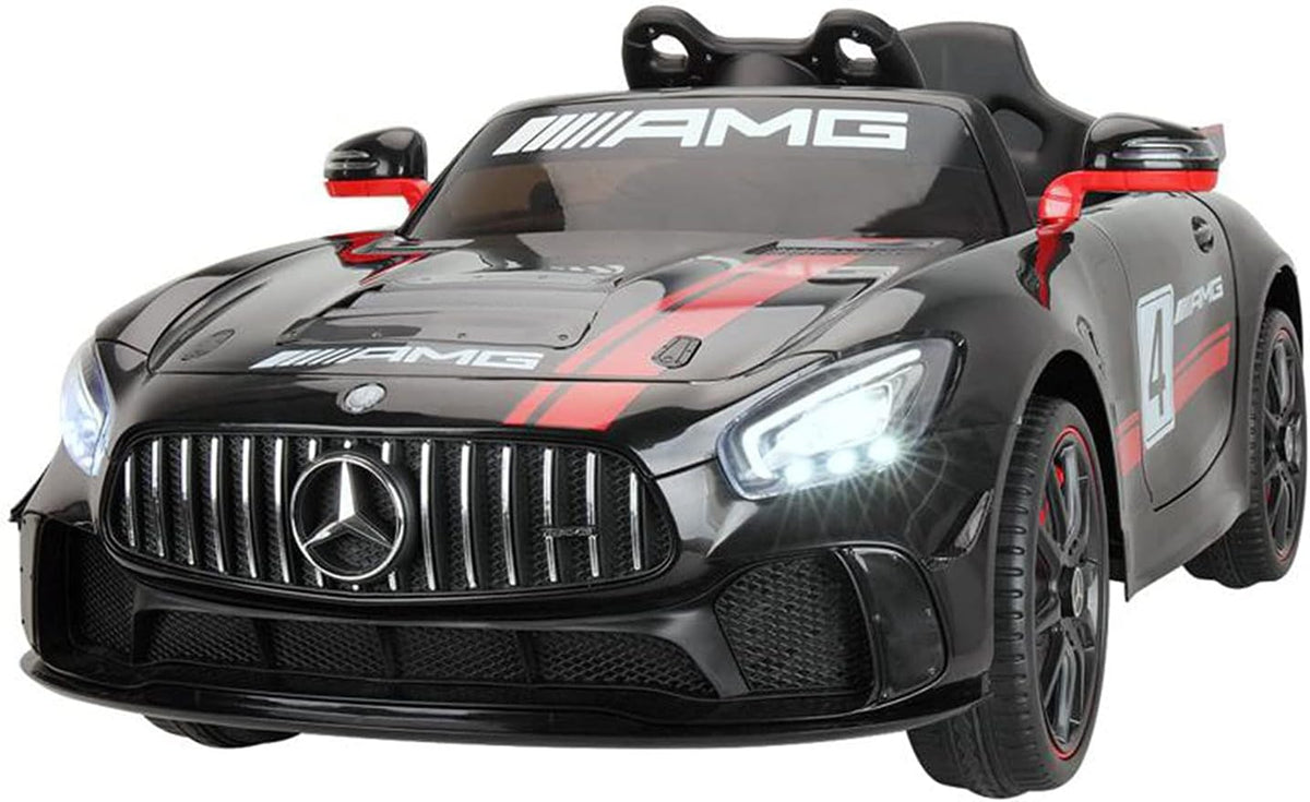 12V Kids Ride On Car with Remote Control, LED Lights, Black O86913
