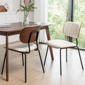 Faux Leather Walnut Dining Chairs with Ergonomic Backrest Upholstered Seat Y9767