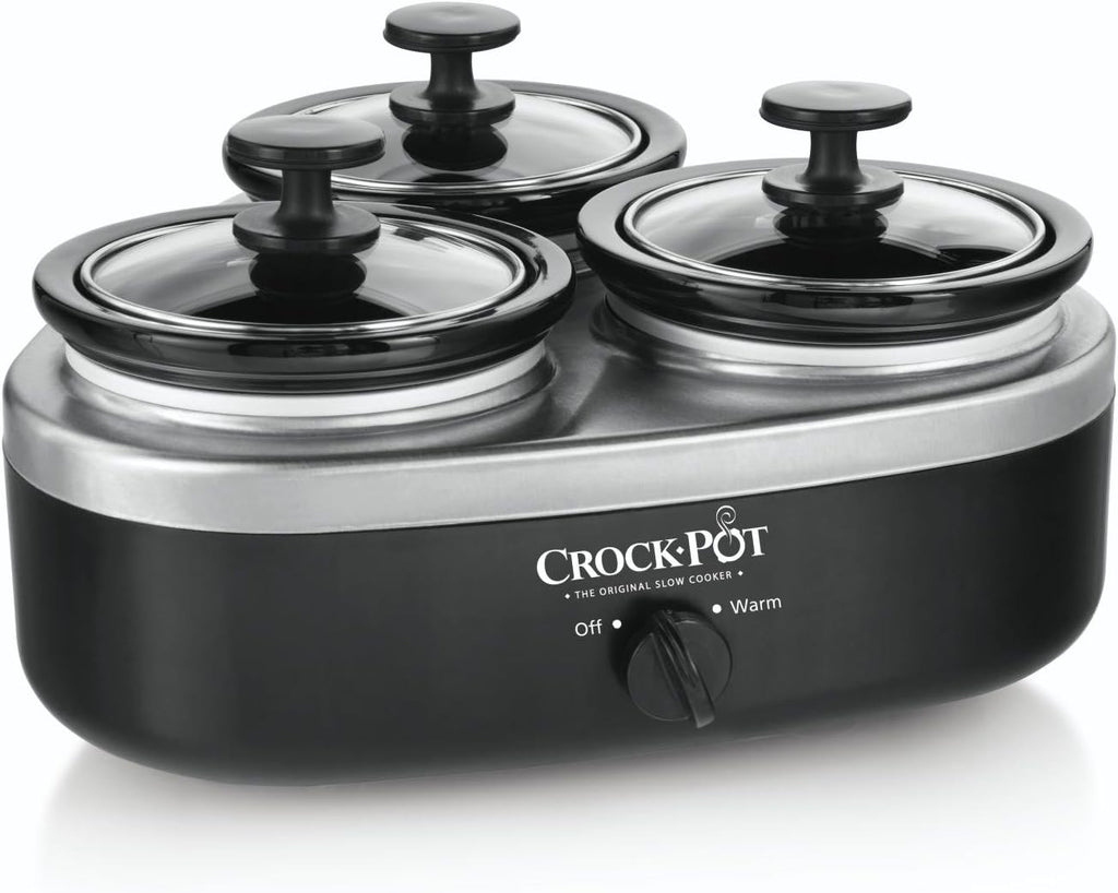 16-Ounce Silver and Black Slow Cooker J2532