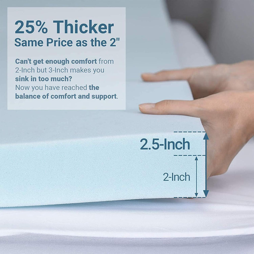 2.5 Inch California King Gel Infused Memory Foam Mattress Topper Pack of 2 X1858