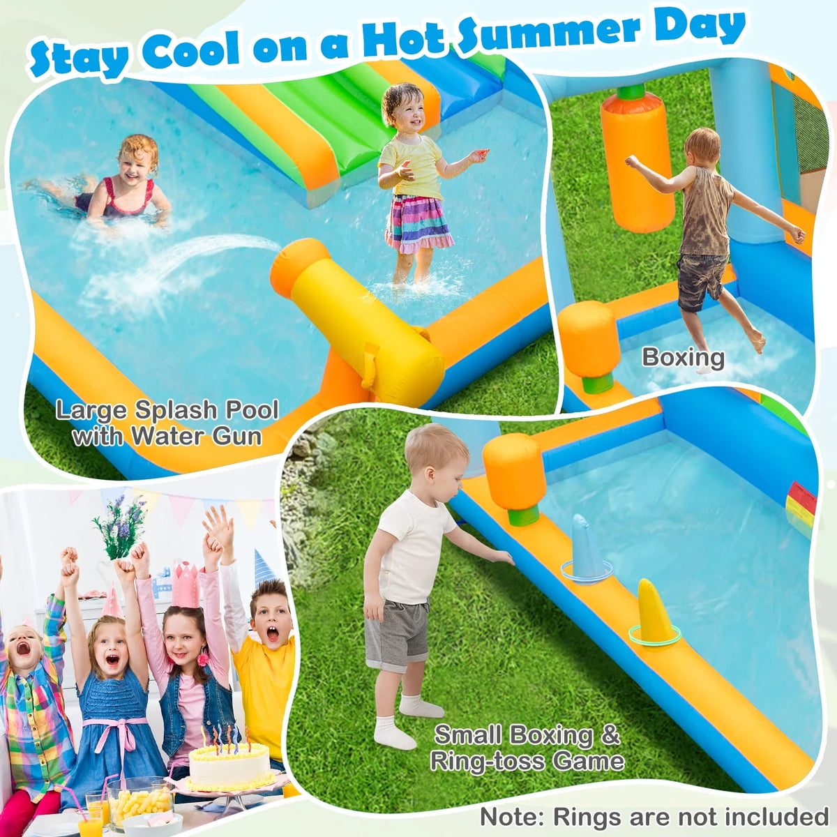 Inflatable Water Slide Park with Double Slides Splash Pool S603