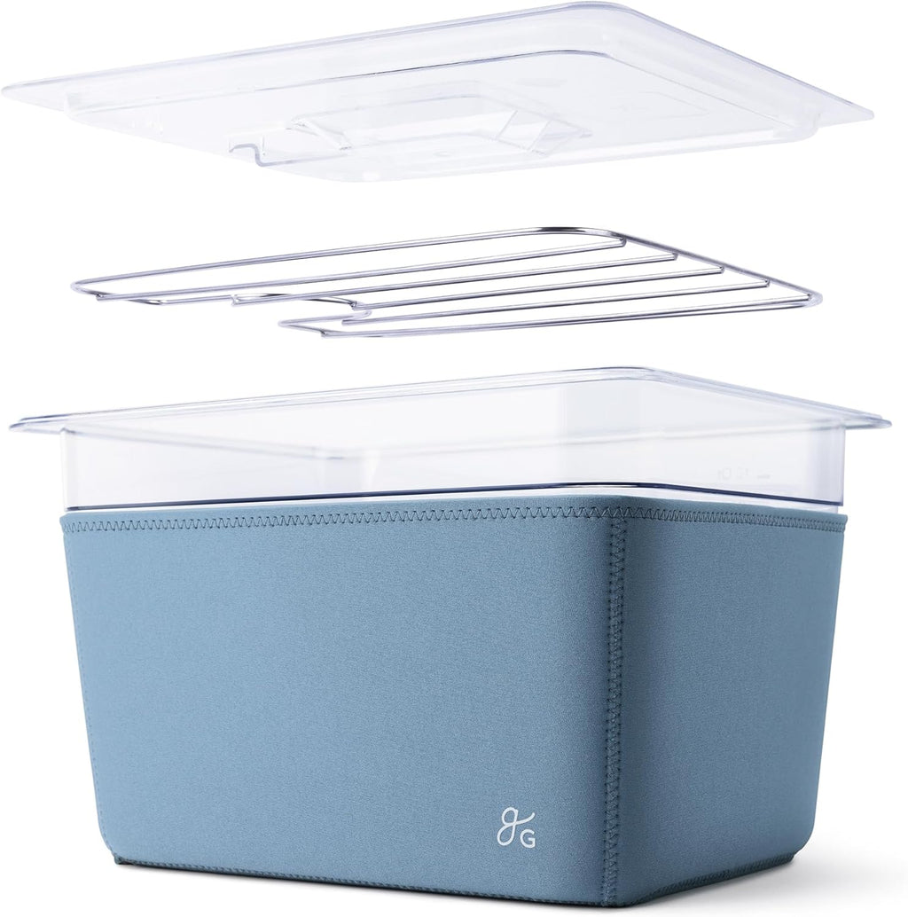 Stone Blue Sous Vide Cooker with Container and Silicone Weights A839190