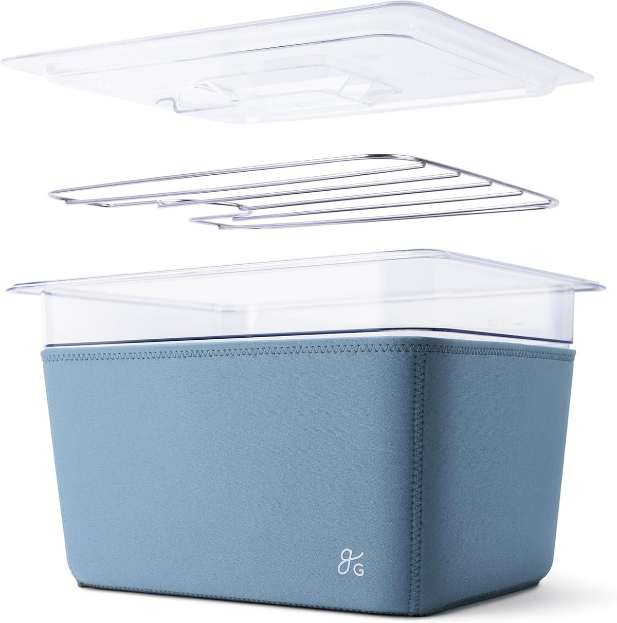 Stone Blue Sous Vide Cooker with Container and Silicone Weights A839190