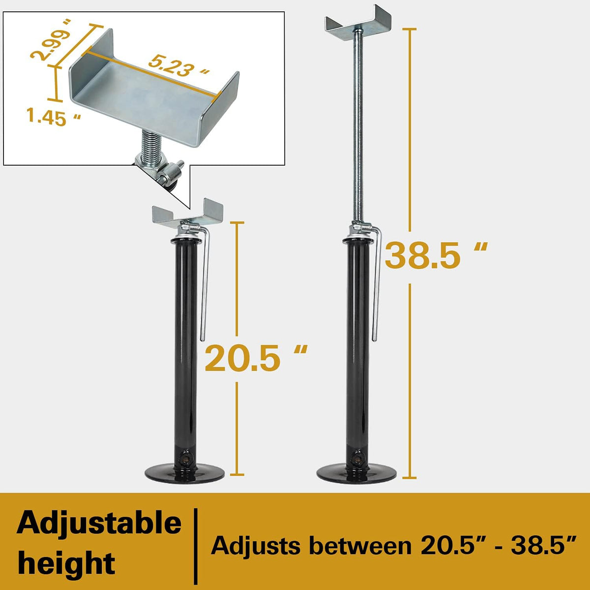 Slide Out Support Jacks 20.5'' to 38.5'' 2 Pcs U415