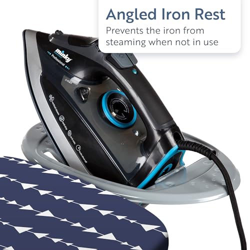 Grey 4-Leg Freestanding Full Size Ironing Board with Iron Rest J119957