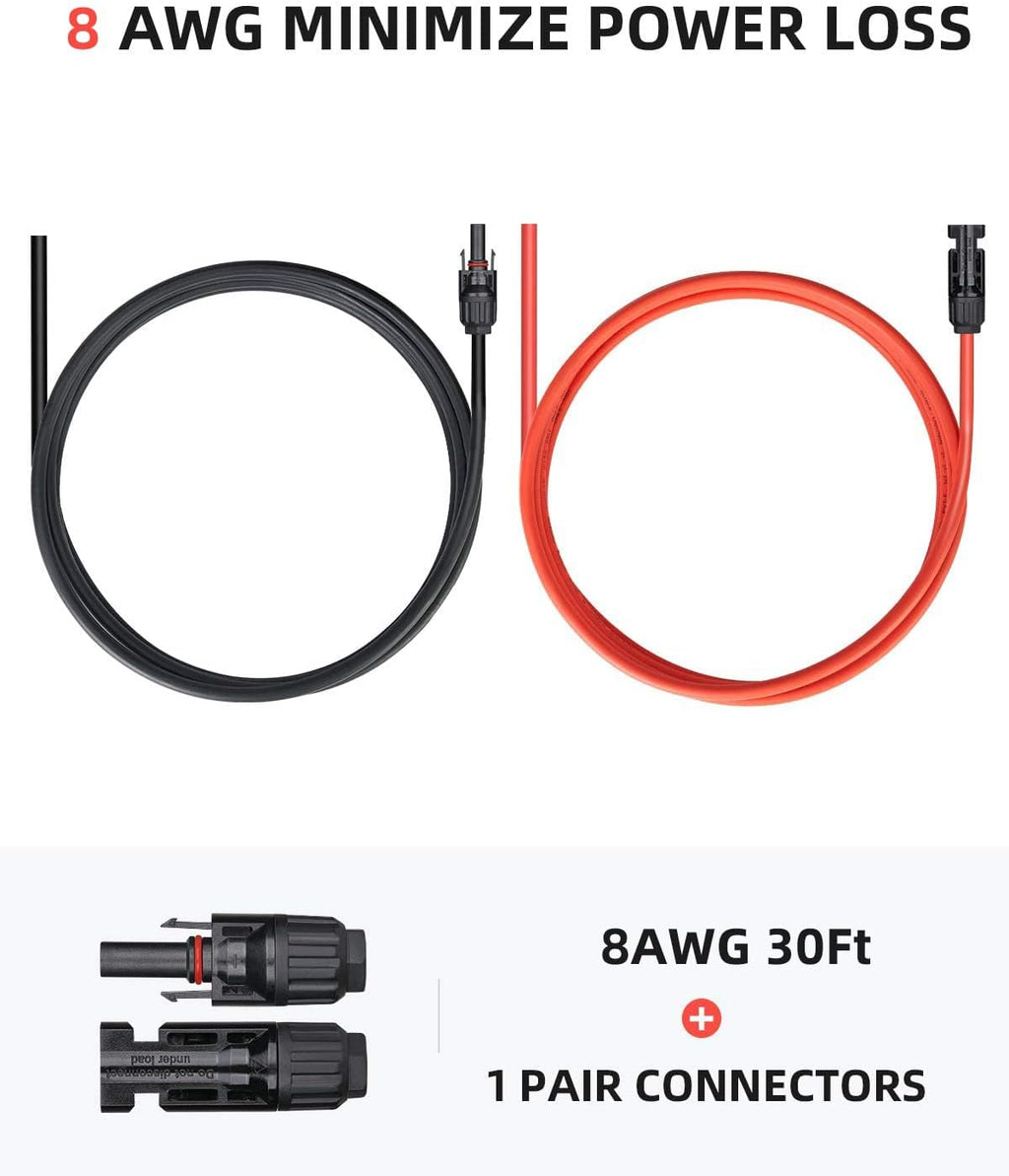 40 Feet 10AWG Solar Extension Cable with Connectors P5553