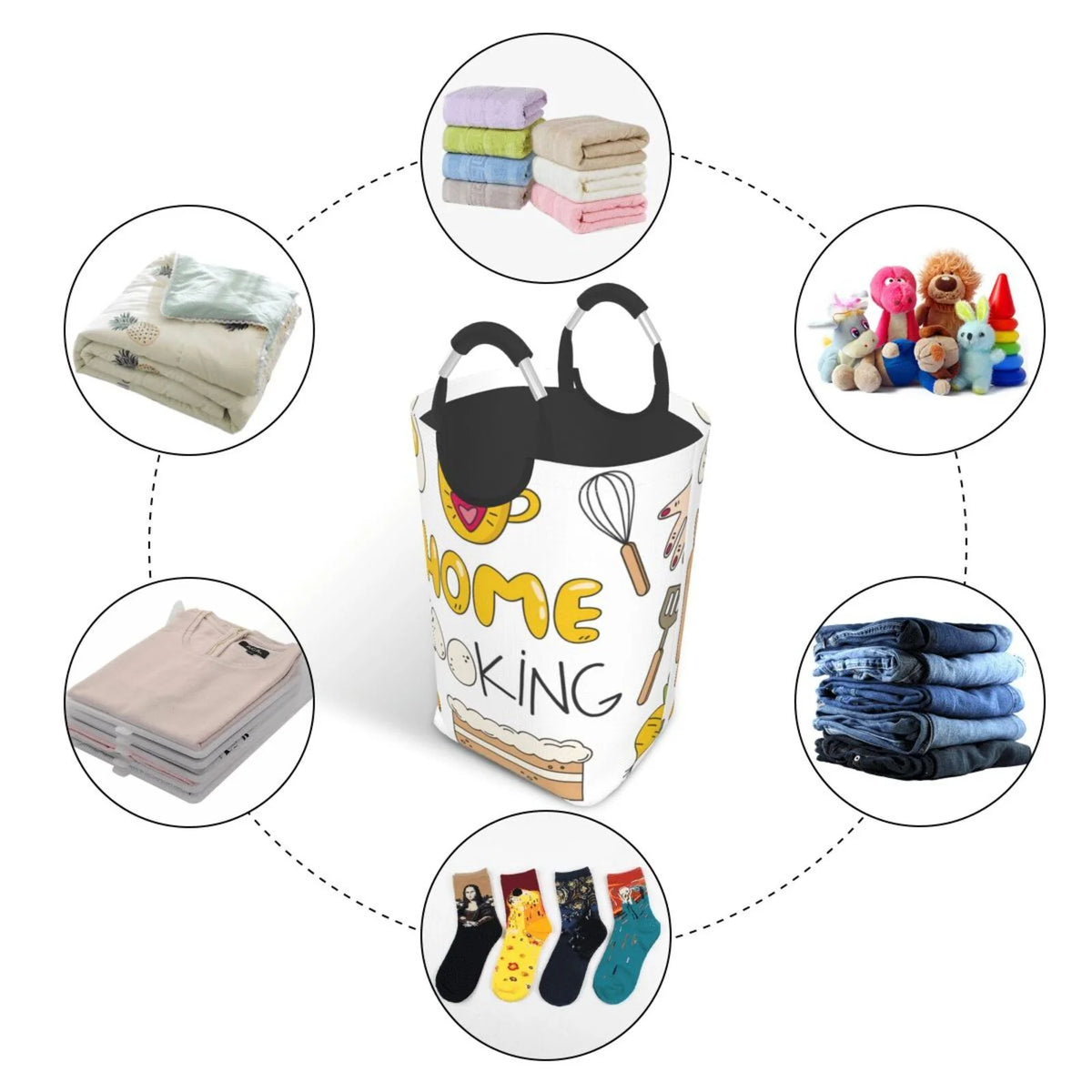 Large Canvas Fabric Laundry Hamper W315099