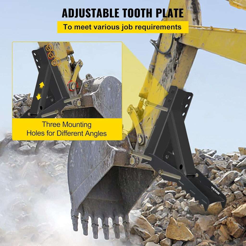 24 inch Excavator Hydraulic Thumb Backhoe Thumb Attachments Weld 1/2 Inch Teeth Thick Steel Plate Assembly CNC Plasma Cut Bolt-On Design G910