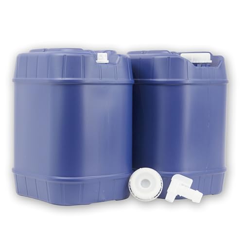 5-Gallon Stackable Water Storage Containers with Lids + Spigot, 20 Gallon (4 Tanks) L2878