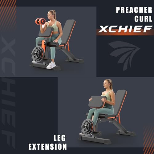 Adjustable Weight Bench with Leg Extension and Preacher Pad G73900