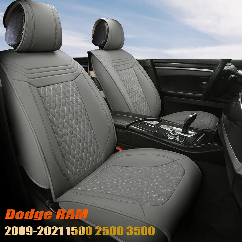Red Faux Leather Front Seat Covers M2321