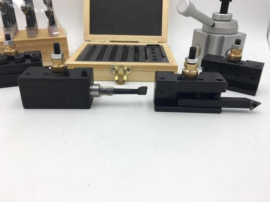 Quick Change Tool Post Holder Set with Boring Bar and Carbide Inserts D238139