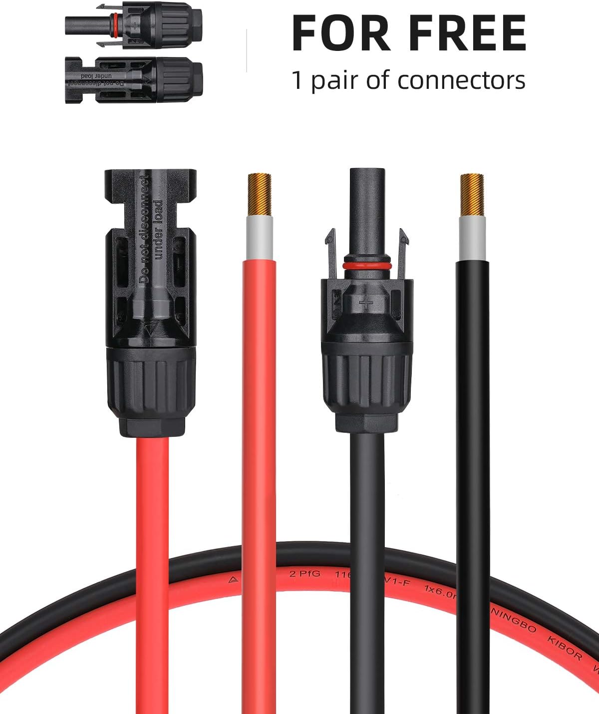 40 Feet 10AWG Solar Extension Cable with Connectors P5553