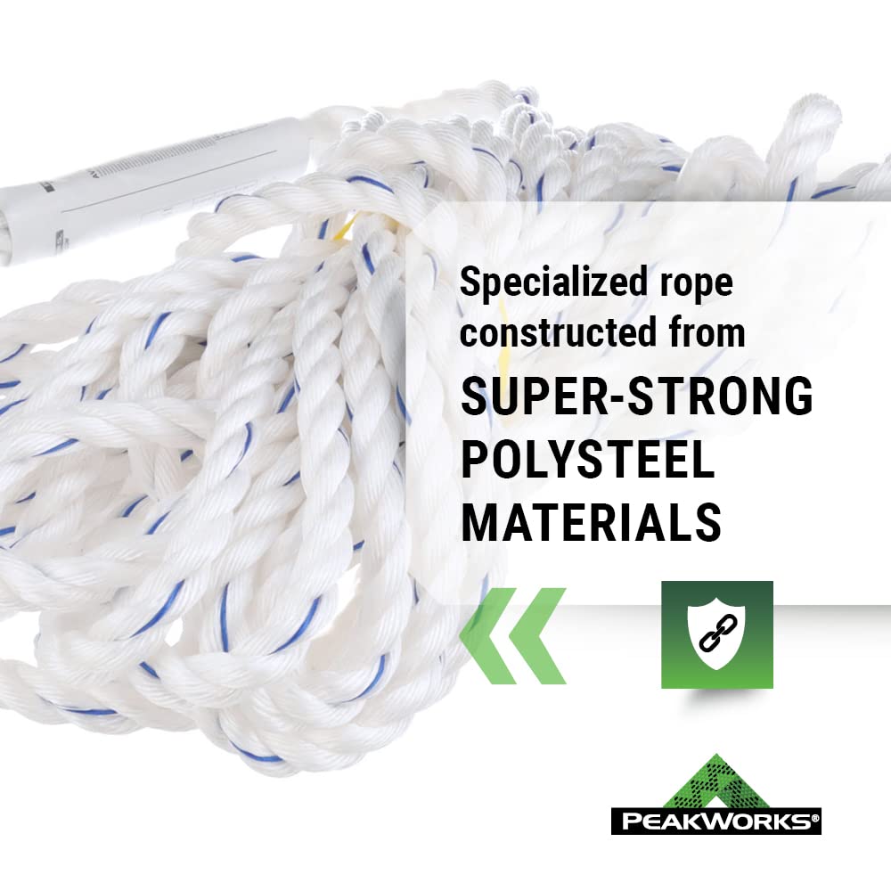 50' Vertical Cable Rope Grab with Galvanized Steel Snap Hook X627524