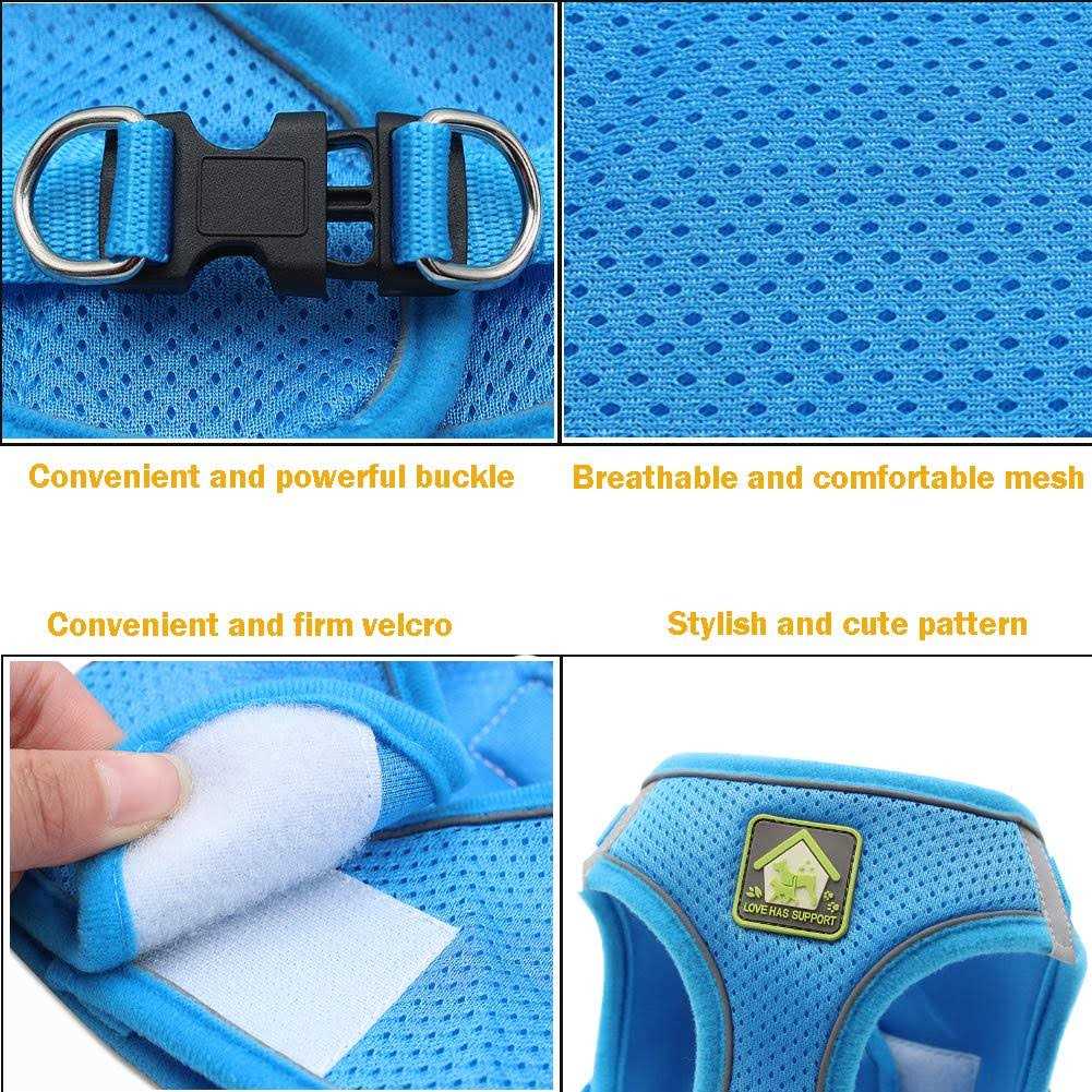 No-Pull Soft Mesh Reflective Adjustable Dog Harness and Leash Set Z189027