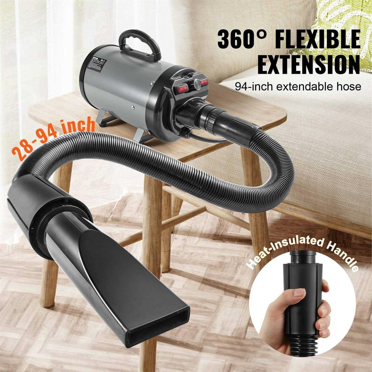 2000-Watt Pet Grooming Dryer with 4 Nozzles K367