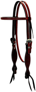Turq Cross Basket Tooled Browband Headstall J738