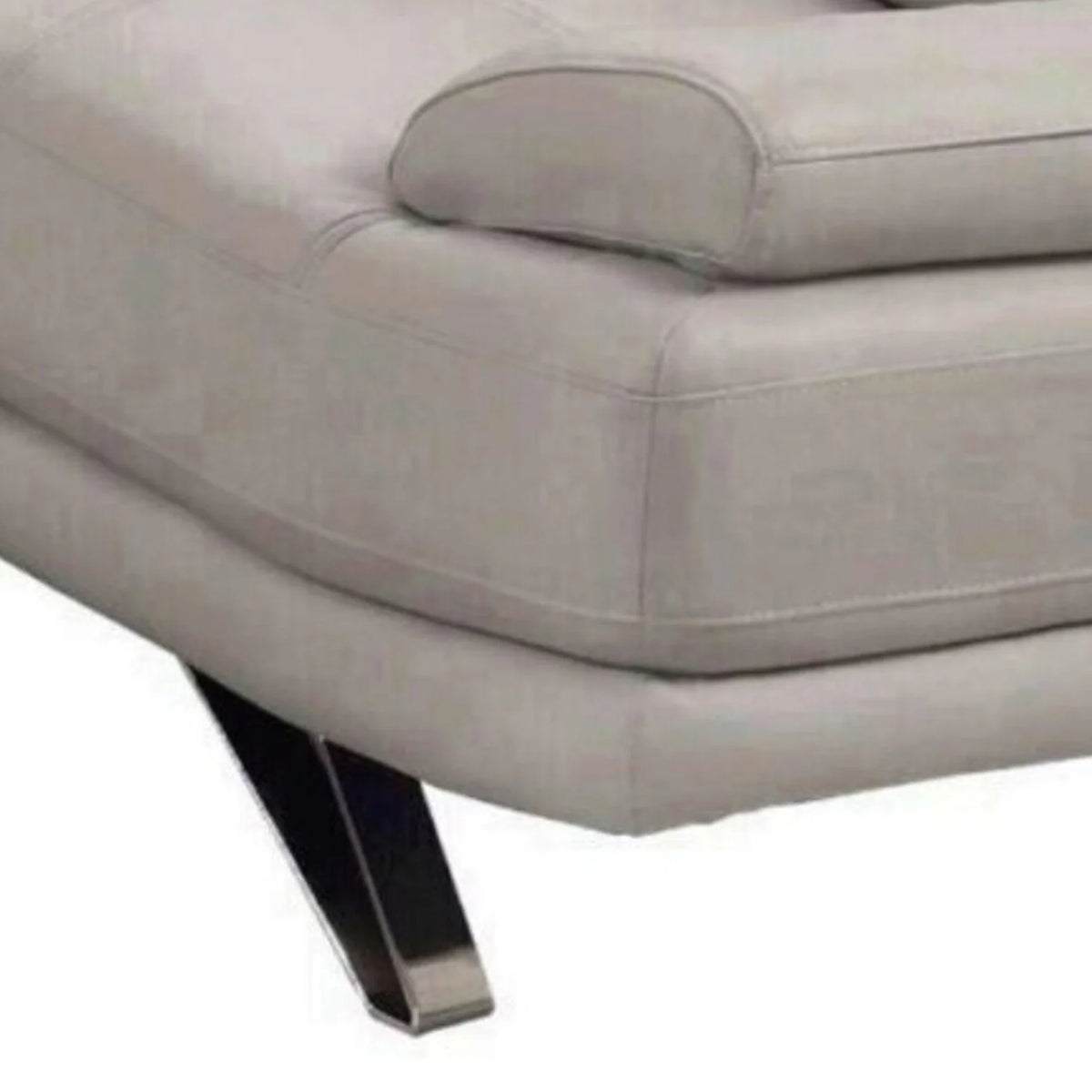Light Gray Leather Loveseat O858415