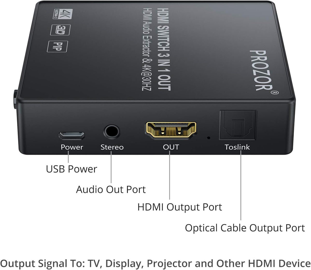 3 Port 4K HDMI Switch with Audio Extractor N220123
