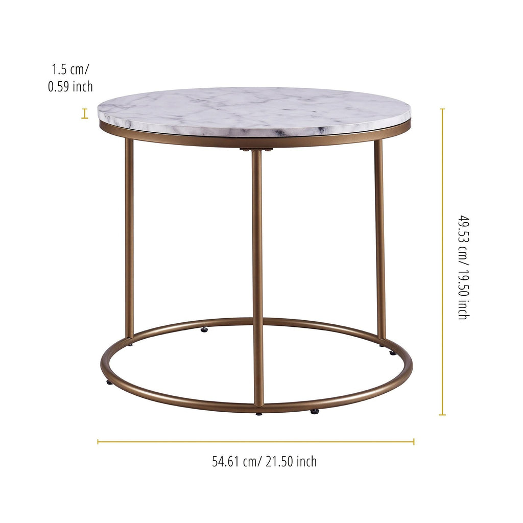 Faux-Marble Round Side Table S71900