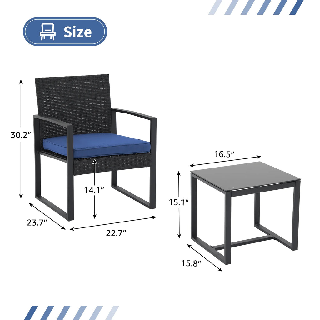 5-Piece Outdoor Furniture Set with Ottomans & Cushions P4051
