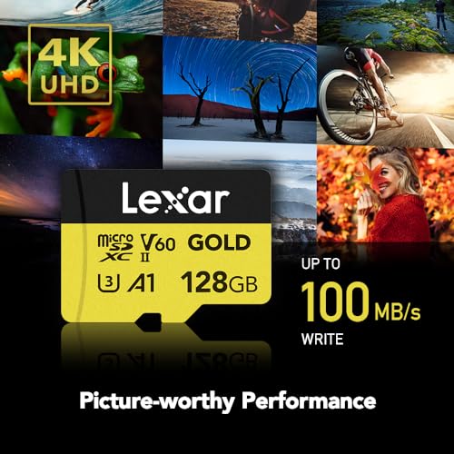 128GB Micro SD Card UHS-II V60 A1 4K microSDXC Memory Card J637