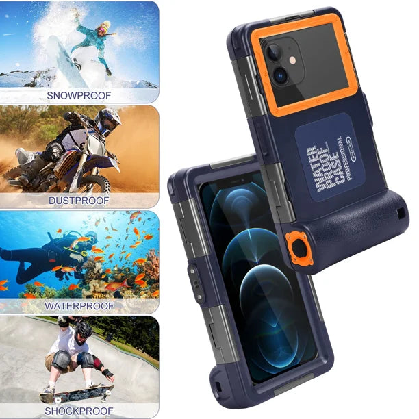 Waterproof Protective Case for Phones Up to 6.9 Inch with Lanyard T2896