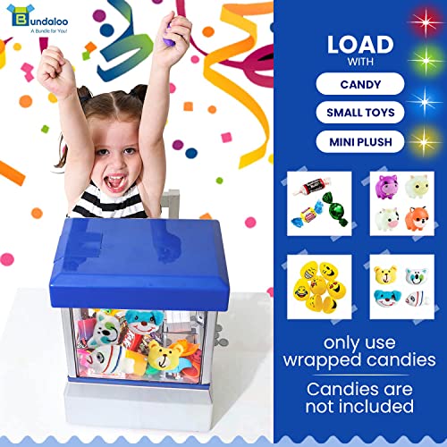 Blue Electronic Mini Candy and Toy Grabber Dispenser with Lights Sound & 4 Mini Plush Animals S846