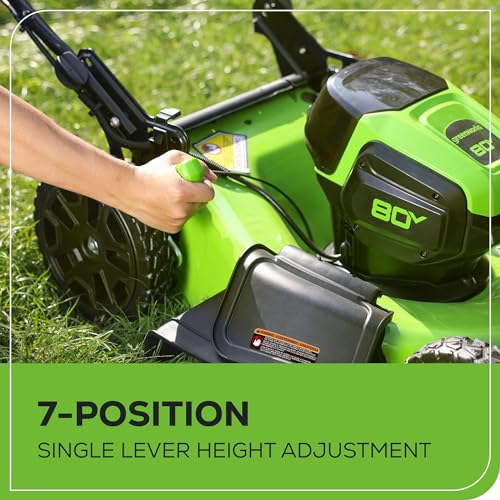 80V 21" Brushless Cordless Push Lawn Mower with 2.0Ah Batteries and Rapid Charger Y264300