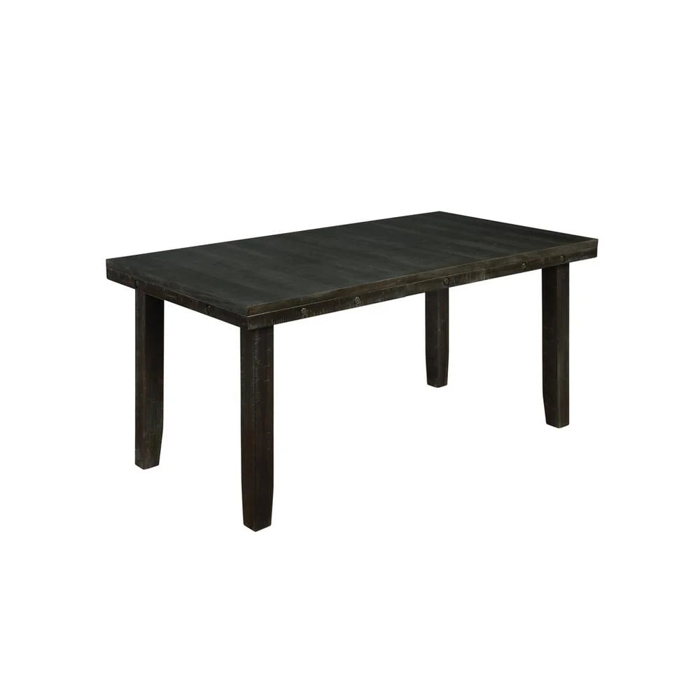 Rustic Dark Oak Finish Counter Height Extendable Dining Table with Center 18" Leaf M559248