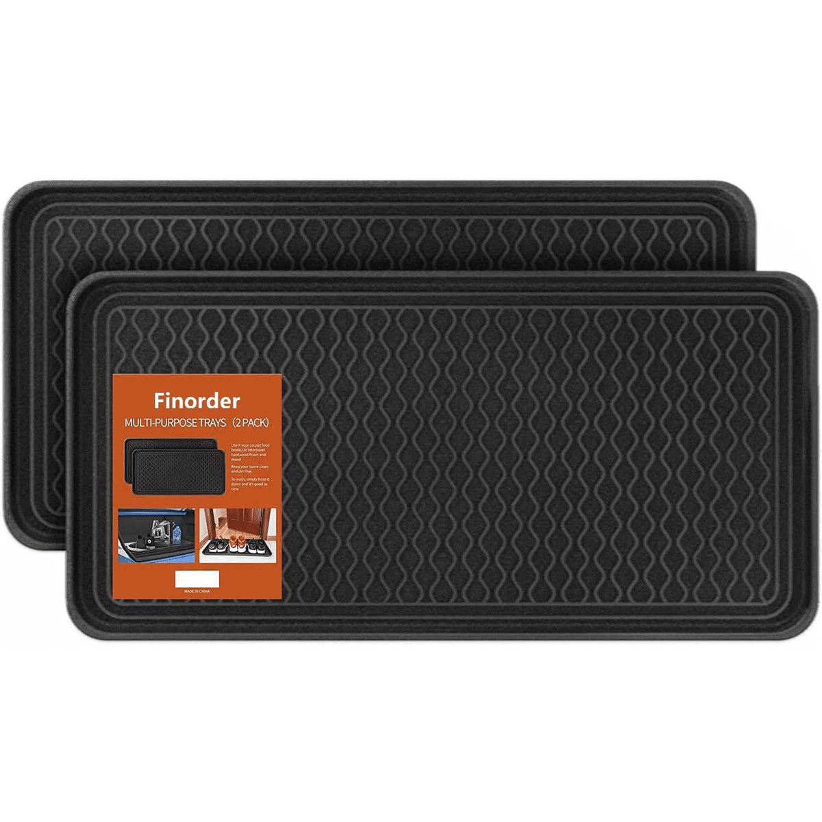 Set of 2 Black Heavy Duty Boot Trays X302657
