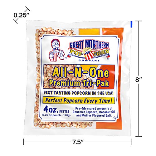 Case of 12 Popcorn Packs with 6-Ounces Pre-Measured Kernels, Salt, and Oil Packets I227
