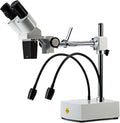 Professional Dissecting Binocular Stereo Microscope, WF10x WF20x Eyepieces, 10X 20X Magnification, 1X Objective, LED Lighting, Boom-Arm Stand K694882