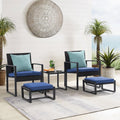 5-Piece Outdoor Furniture Set with Ottomans & Cushions P4051