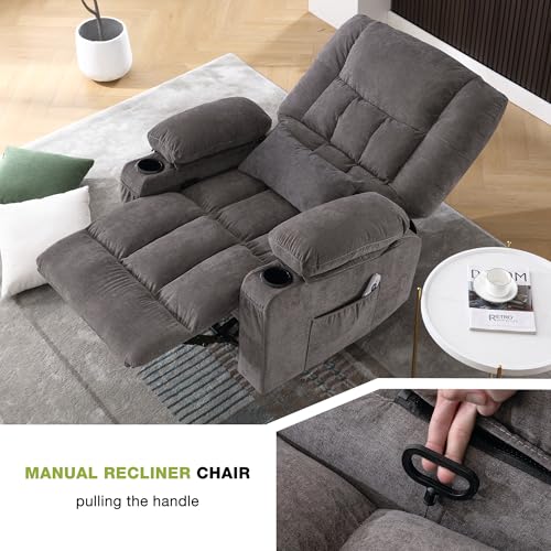 Oversized Swivel Rocker Recliner Chair with Massage and Heat P1279