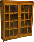 Mission Oak 2 Door Bookcase with Glass Doors A9867