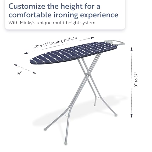 Grey 4-Leg Freestanding Full Size Ironing Board with Iron Rest J119957