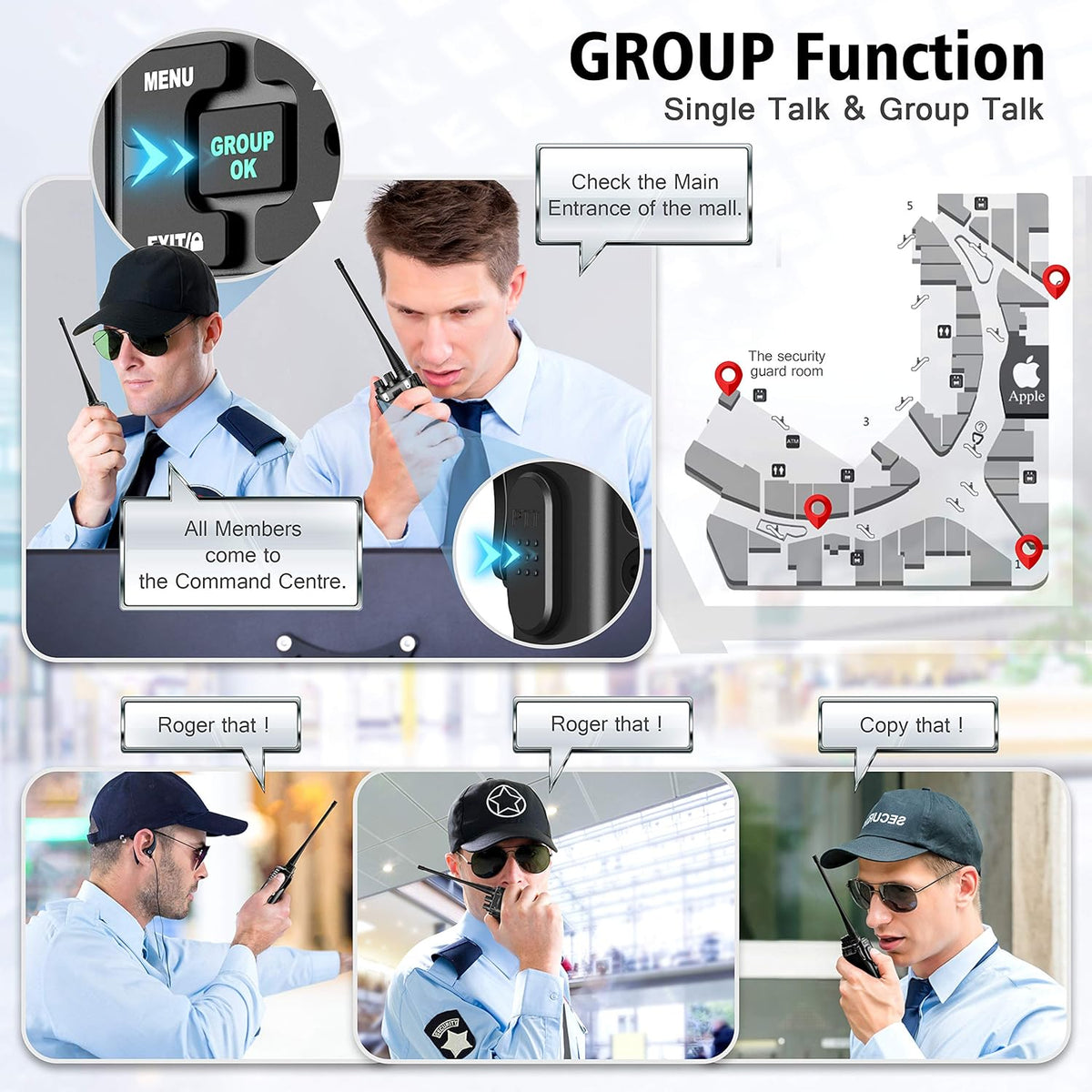 3 Packs UHF Two Way Radios Walkie Talkies E292