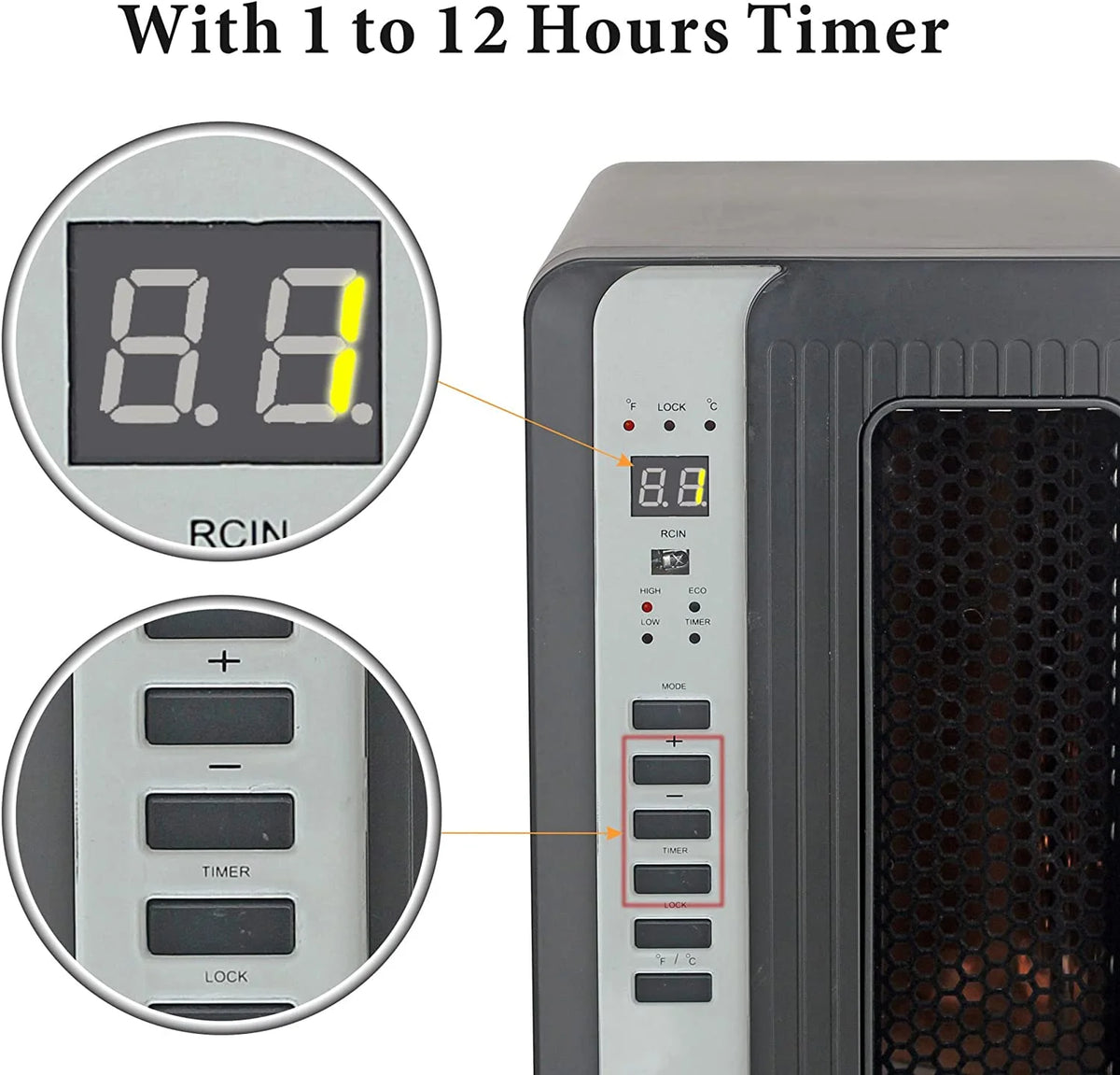 Electric Infrared Quartz Space Heater with Remote O215