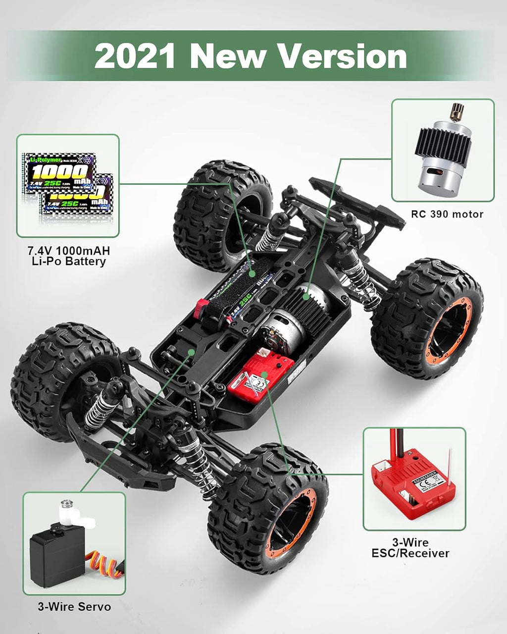 RC Car Remote Control Truck with 2 Rechargeable Batteries U67830