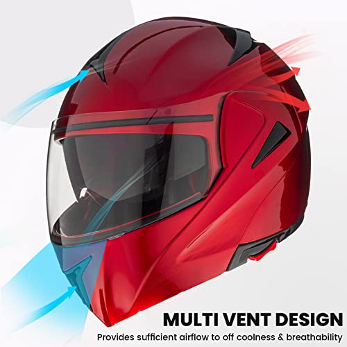 Modular Dual Visor Flip-up Full Face Motorcycle Helmet DOT A840