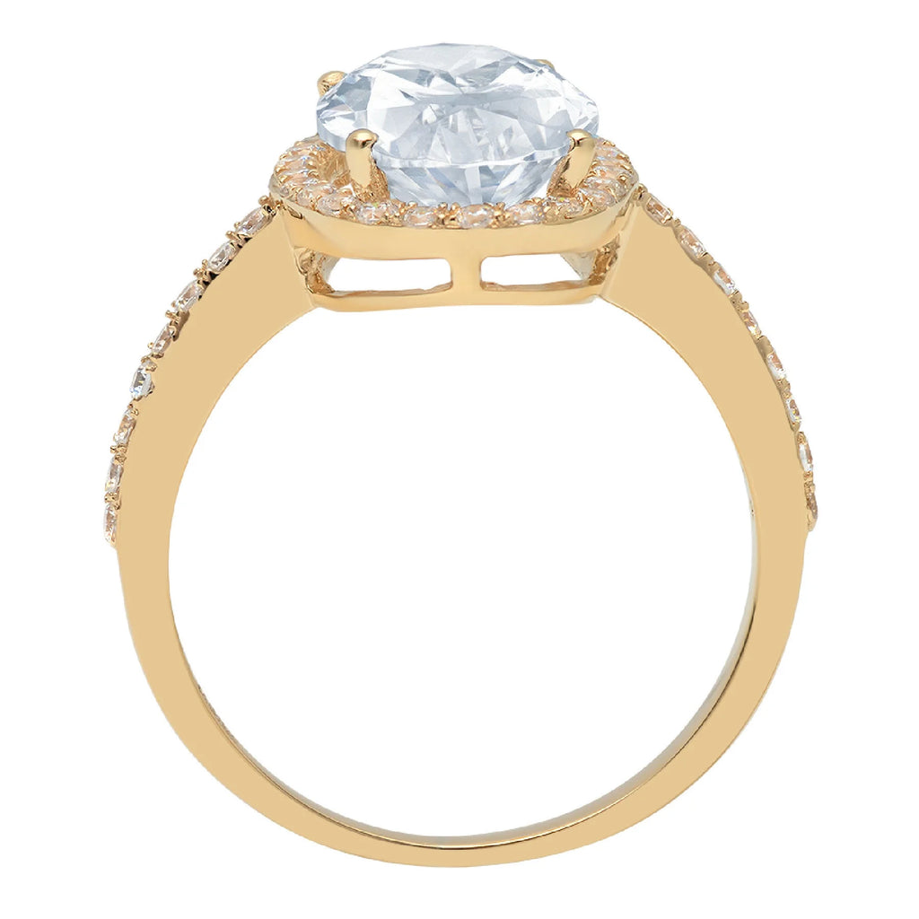 14k Yellow Gold Solitaire Ring with Sky Blue Topaz Q103