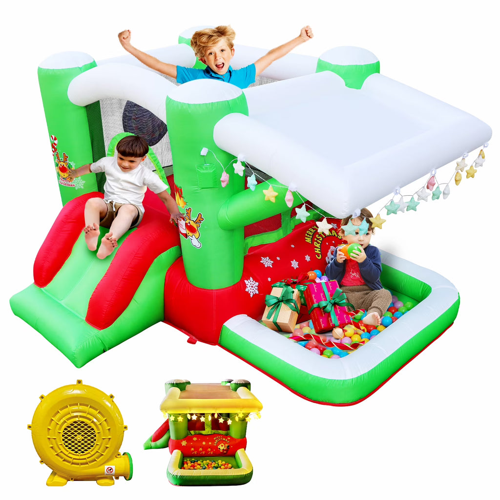 Christmas Jump 'n Bounce House with Blower D56497