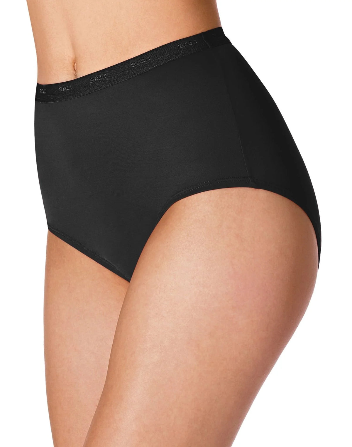 Set of 6 Black Stretch Cotton Briefs W48579