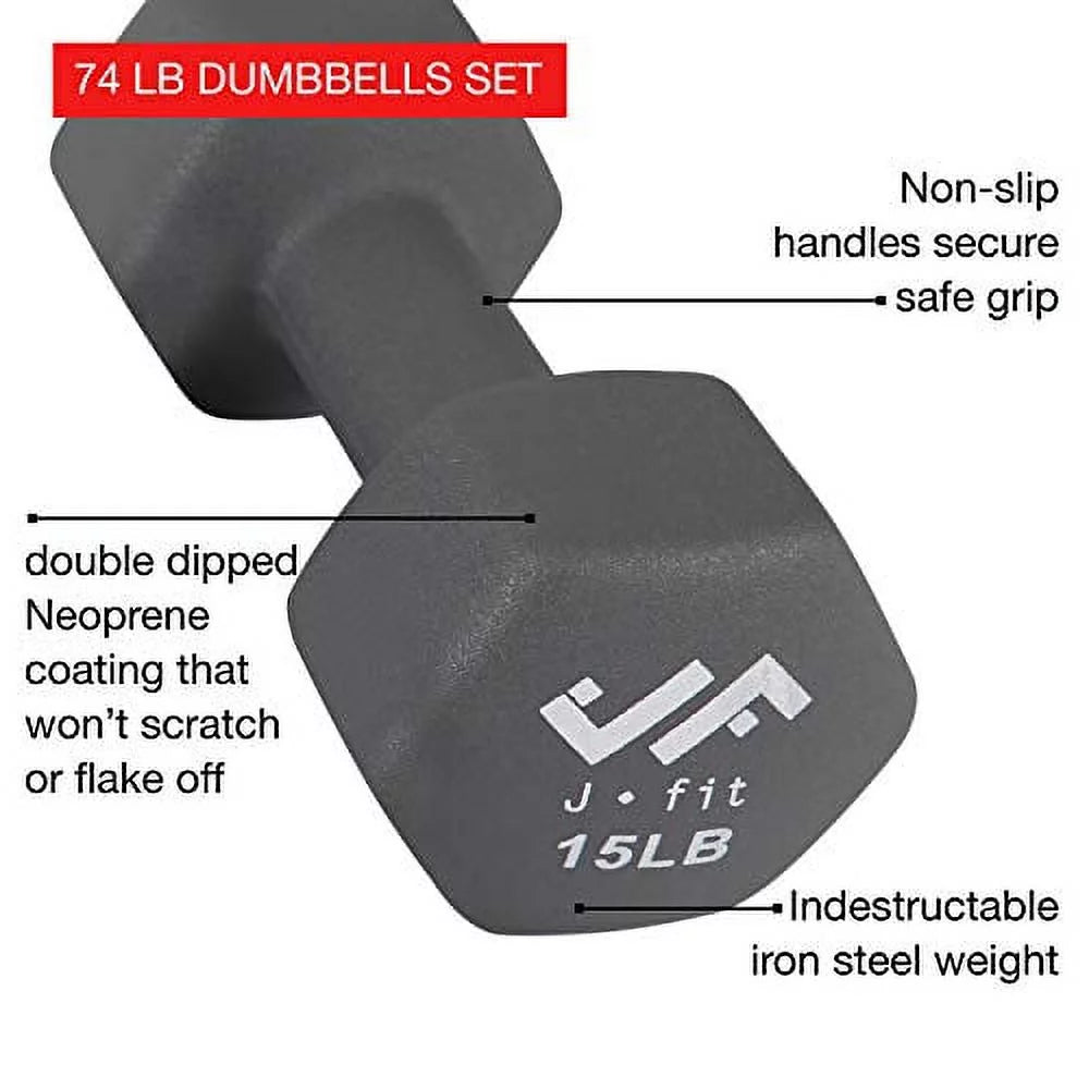 74 lb Dumbbell Set with Steel Stand H792