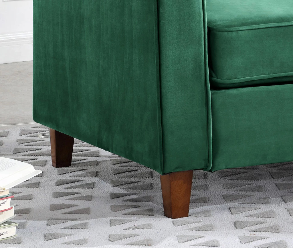 Green Velvet Rolled Arm Loveseat B374078