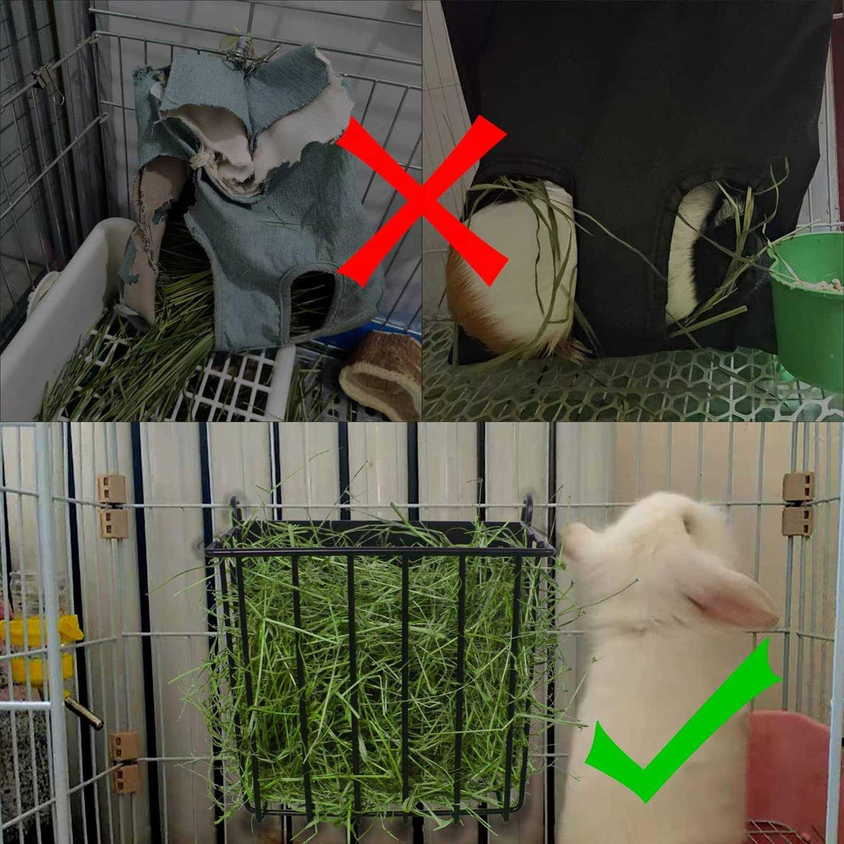 2PCS Rabbit Hay Feeder with Metal Frame H238685