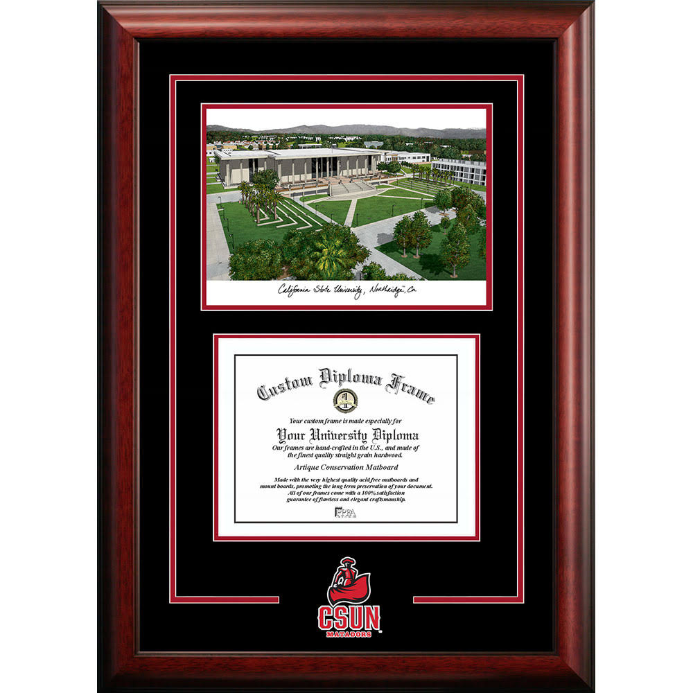 Graduate Diploma Frame with Campus Images Lithograph S744