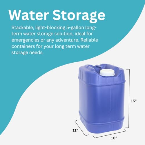 5-Gallon Stackable Water Storage Containers with Lids + Spigot, 20 Gallon (4 Tanks) L2878